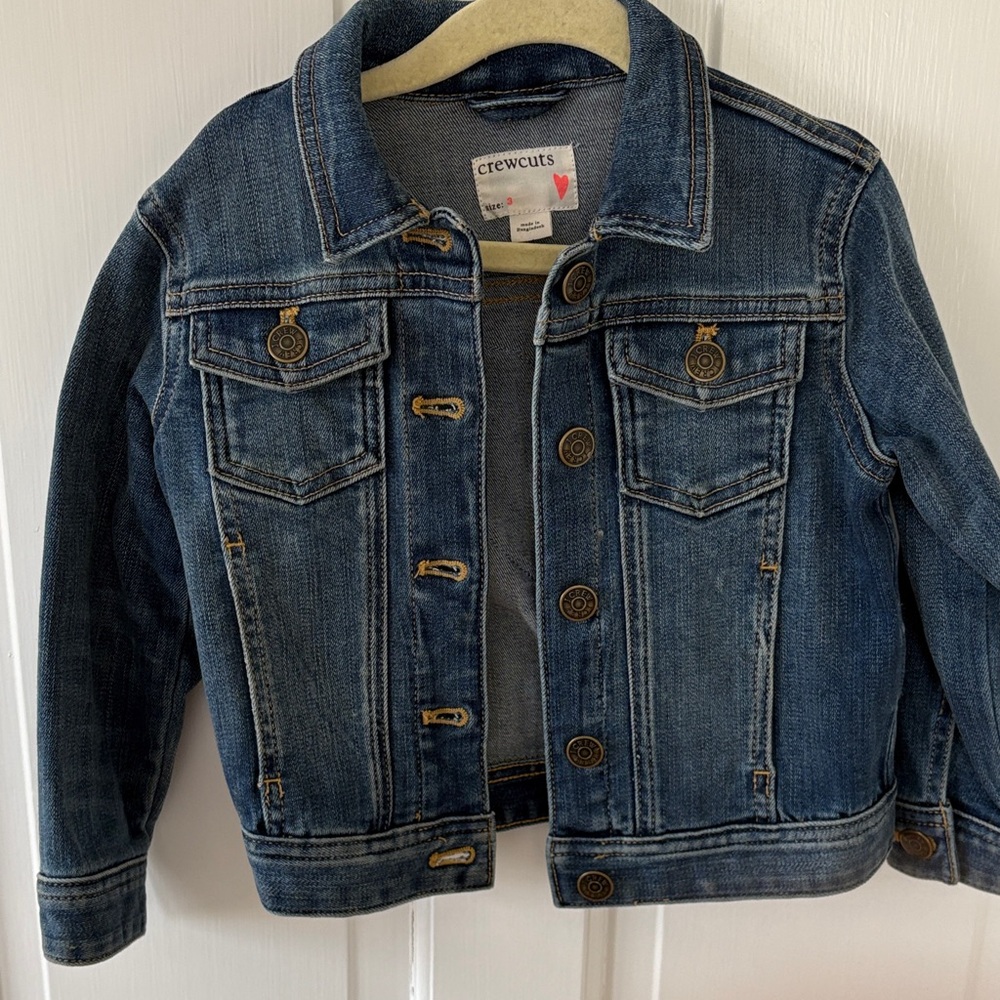 Crewcuts Dark Blue Denim Jacket with Heart Patch